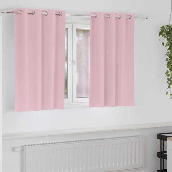vidaXL Blackout Curtains with Rings 2 pcs Baby Pink 140 x 140 cm