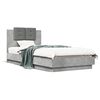 vidaXL Bed Frame with LED without Mattress Concrete Grey 90x200 cm