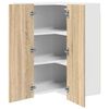 vidaXL Hanging Cabinet Sonoma Oak and White 57 x 57 x 80 cm