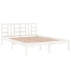 vidaXL Bed Frame without Mattress White 150x200 cm King Size Solid Wood