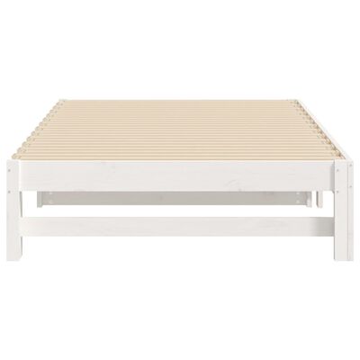 vidaXL Pull-out Day Bed White 2x(100x200) cm Solid Wood Pine