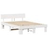 vidaXL Bed Frame with Headboard White 160 x 200 cm Solid Pine Wood