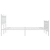 vidaXL Metal Bed Frame without Mattress with Footboard White 140x200cm