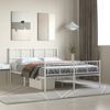 vidaXL Metal Bed Frame without Mattress with Footboard White 140x190cm