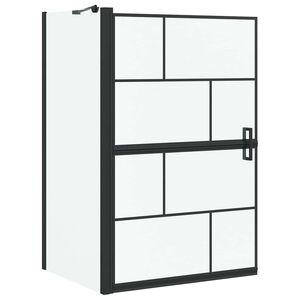 vidaXL Bath Shower Screen Black and Transparent 80 x 68 x 128 cm
