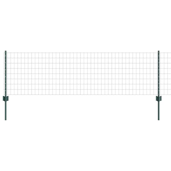 vidaXL Fence with Post Green 0.6 x 25 m Steel and PVC
