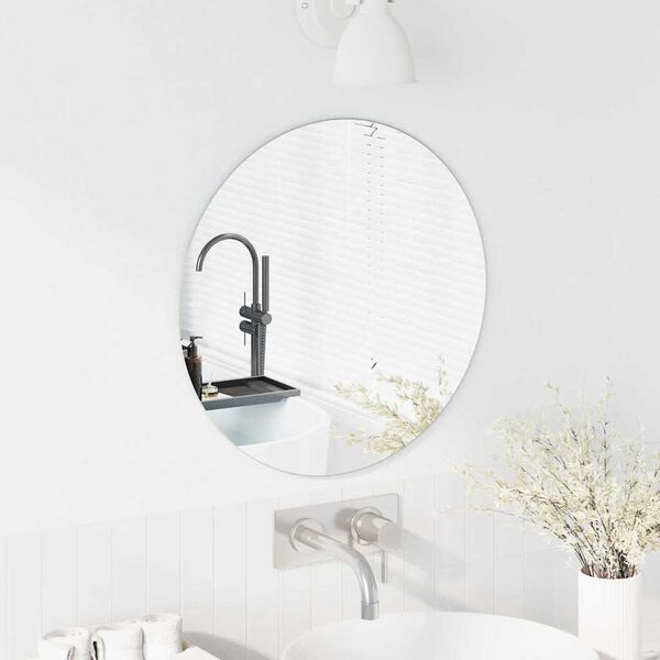 vidaXL Wall Mirror Round &Oslash; 50 cm Tempered Glass