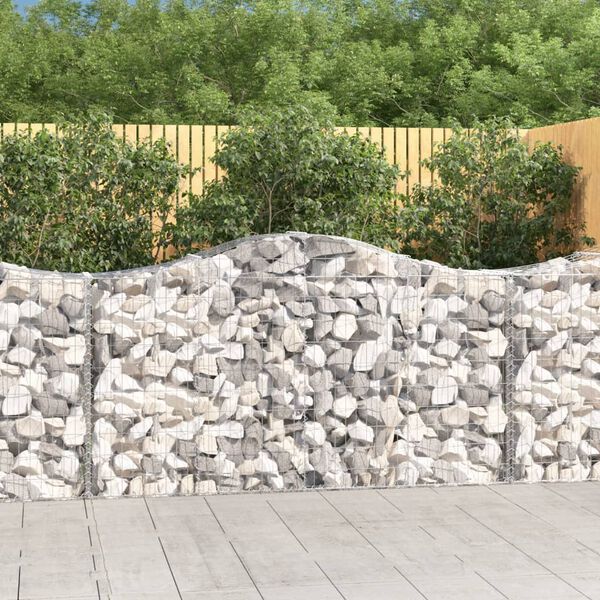 vidaXL Arched Gabion Baskets 25 pcs 200x50x100/120 cm Galvanised Iron