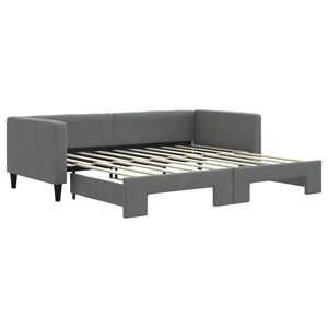 vidaXL Daybed with Trundle without Mattress Dark Grey 90x190 cm Single
