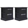 vidaXL Nightstands 2 pcs Black 38x28x45 cm Paulownia Wood