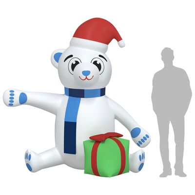 vidaXL Christmas Inflatable Teddy Bear LED 240 cm