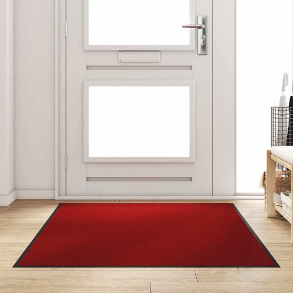 vidaXL Doormat Red and Black 120 x 180 cm Polypropylene and vinyl