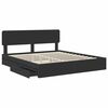 vidaXL Storage Bed with Headboard Black 200 x 200 cm Engineered Wood