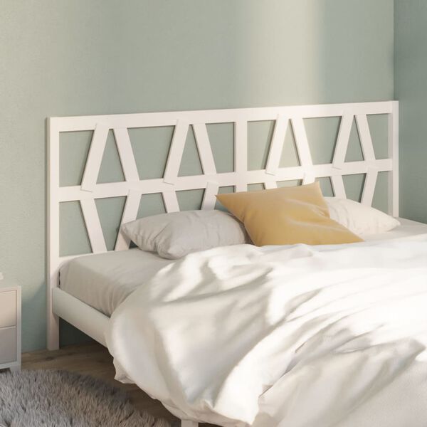 vidaXL Bed Headboard White 206x4x100 cm Solid Wood Pine