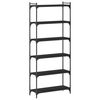 vidaXL Bookcase 6-Tier Black 80x30x188 cm Engineered Wood
