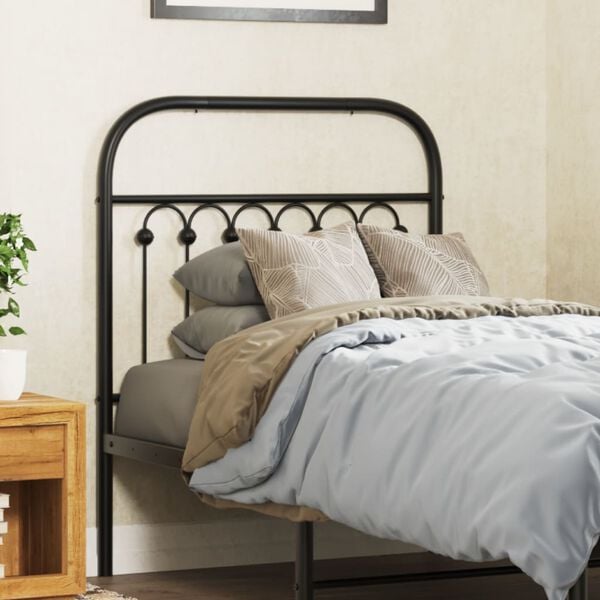 vidaXL Metal Replace Headboard Black 75 cm
