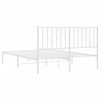 vidaXL Metal Bed Frame without Mattress with Headboard White 140x190cm