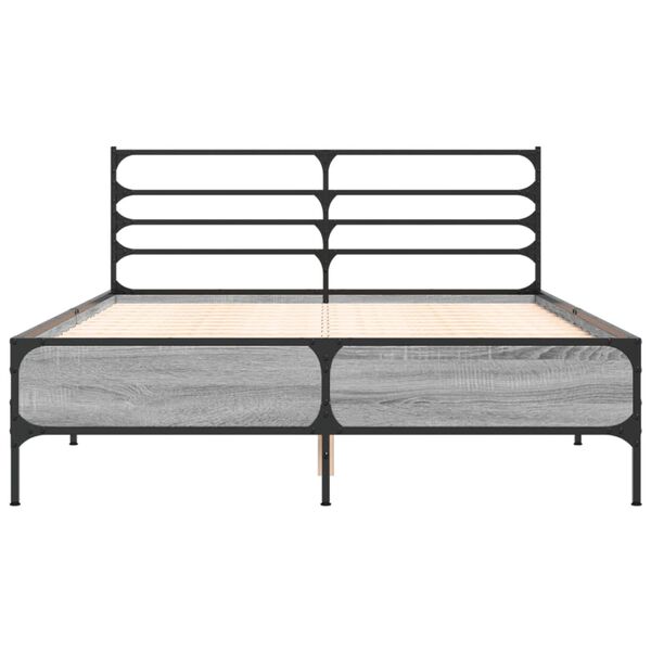 vidaXL Bed Frame without Mattress Grey Sonoma 120x200 cm