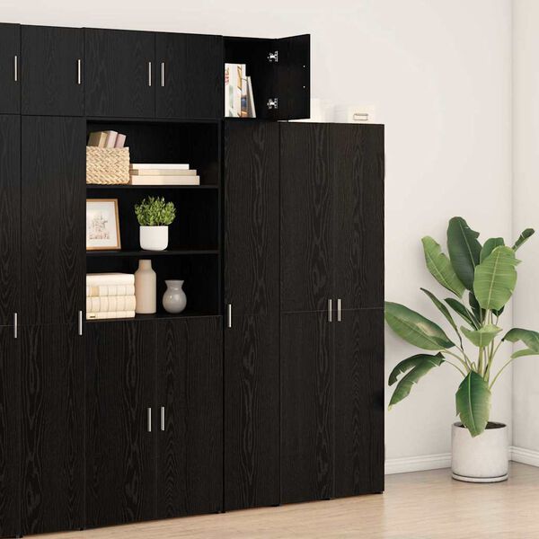 vidaXL Wall-Mounted Cabinet Wall-mounted Black Oak 30 x 42.5 x 39.5 cm