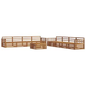 vidaXL Outdoor Sofa Set 9 pcs Natural Solid Acacia Wood