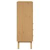 vidaXL Highboard OLDEN White and Brown 85x43x125 cm Solid Wood Pine