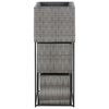 vidaXL Garden Raised Beds 3 pcs Poly Rattan Grey