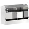 vidaXL Rabbit Feeder Silver 64.5 x 25.5 x 45.5 cm Galvanised Steel