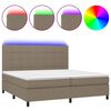 vidaXL Box Spring Bed with Mattress&LED Taupe 200x200 cm Fabric