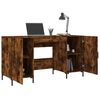 vidaXL Desk Smoked Oak 140x50x75 cm Engineered Wood