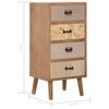 vidaXL Side Cabinet with 4 Drawers Brown 34.5x30x74.5 cm MDF