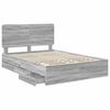 vidaXL Bed Frame with Drawer Grey Sonoma 160 x 200 cm Engineer Wood