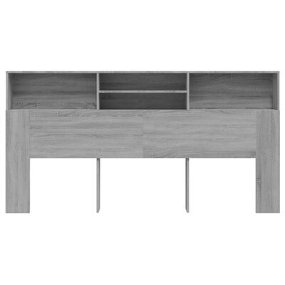 vidaXL Headboard Cabinet Grey Sonoma 200x19x103.5 cm