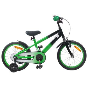 vidaXL Kids Bike 16 Inches for 4-6 Years Old Green Black