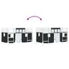 vidaXL Kids'Loft Bed Frame with Curtains White and Black 80 x 201 cm