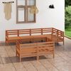 vidaXL 7 Piece Garden Lounge Set Solid Wood Pine Honey Brown