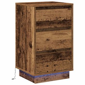 vidaXL Bedside Cabinet Old Wood 39 x 34.5 x 65 cm Engineered wood