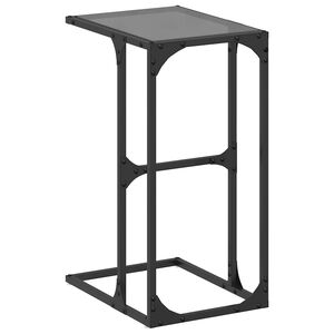 vidaXL Side Table with Black Glass 40x30x61,5 cm Steel