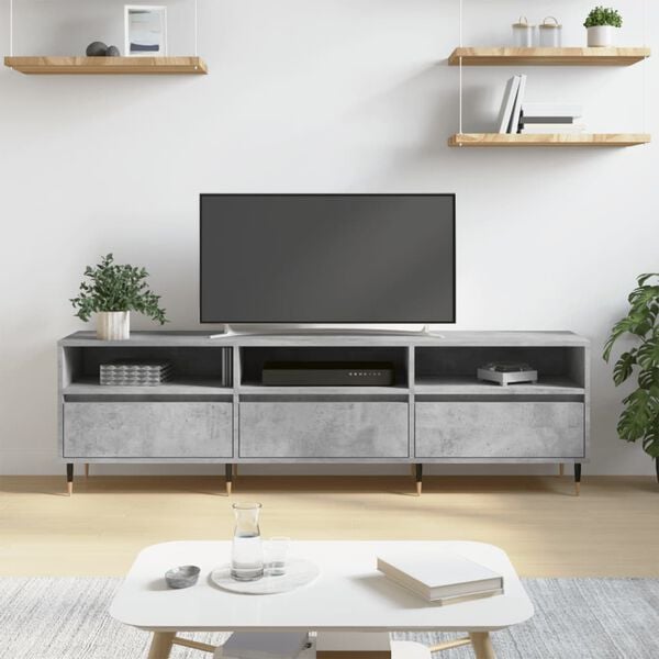 vidaXL TV Cabinet Concrete Grey 150x30x44.5 cm Engineered Wood