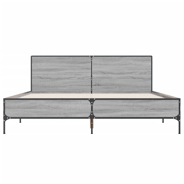 vidaXL Bed Frame without Mattress Grey Sonoma 120x200 cm
