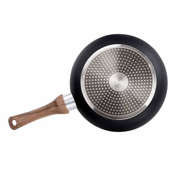 Livoo 3-Piece Frypan Set Stone & Wood-look Aluminium