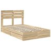 vidaXL Storage Bed with Drawer Sonoma Oak 120 x 200 cm Engineered Wood
