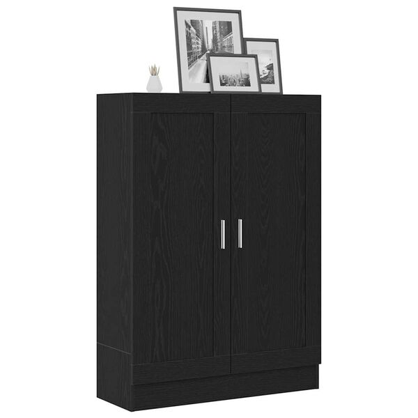 vidaXL Book Cabinet Black Oak 82.5 x 30.5 x 115 cm Engineered Wood