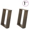 vidaXL Coffee Table Legs U-Shaped 2 pcs Natural Steel 38x(42-43) cm Steel