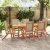 vidaXL 7 Piece Garden Dining Set Solid Wood Acacia and Textilene