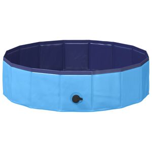 vidaXL Foldable Dog Swimming Pool Folding Blue 80 x 80 x 20 cm PVC