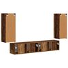 vidaXL TV Wall Cabinet Set Wall-mounted 4 pcs Old Wood Engineered Wood