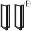 vidaXL Bar Table Legs T-Shaped 2 pcs Black 60x35x(110-111) cm Steel