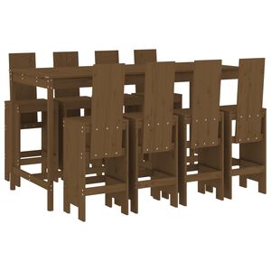vidaXL 9 Piece Garden Bar Set Honey Brown Solid Wood Pine