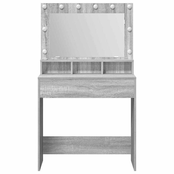vidaXL Dressing Table Grey Sonoma 75.5 x 41 x 135 cm Engineered Wood