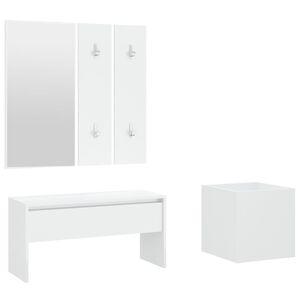 vidaXL Hallway Furniture Set White Engineered Wood